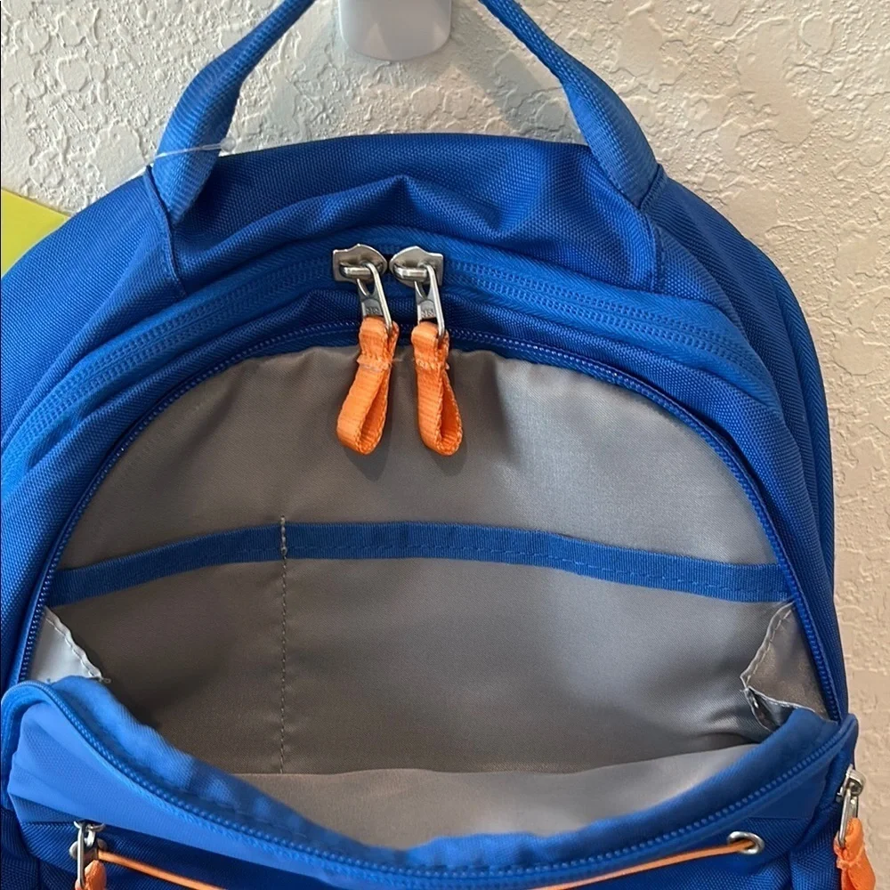 All in Motion Blue and Orange Sporty Backpack with Padded Straps